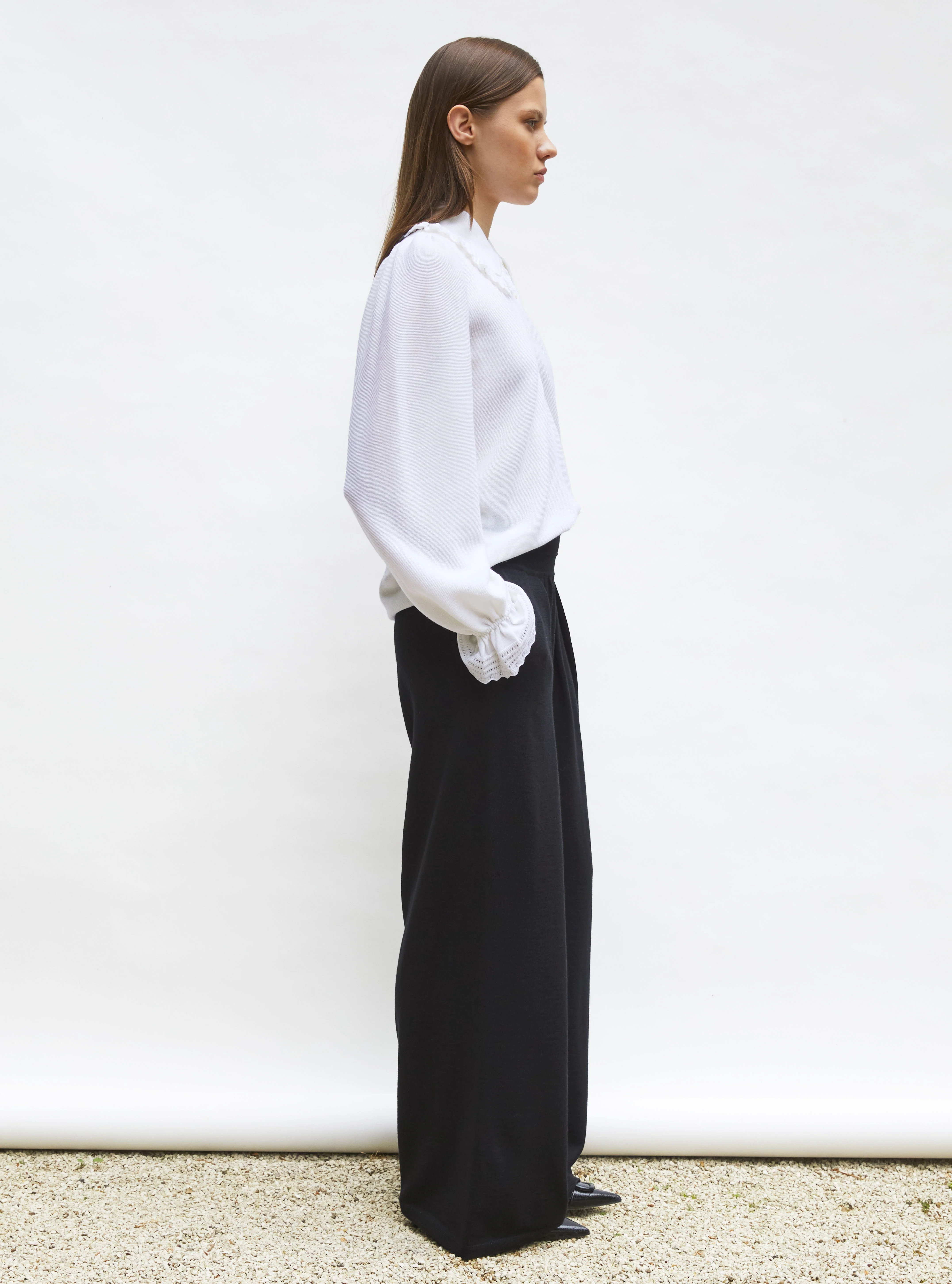 blouse en maille col dentelle - Image 3