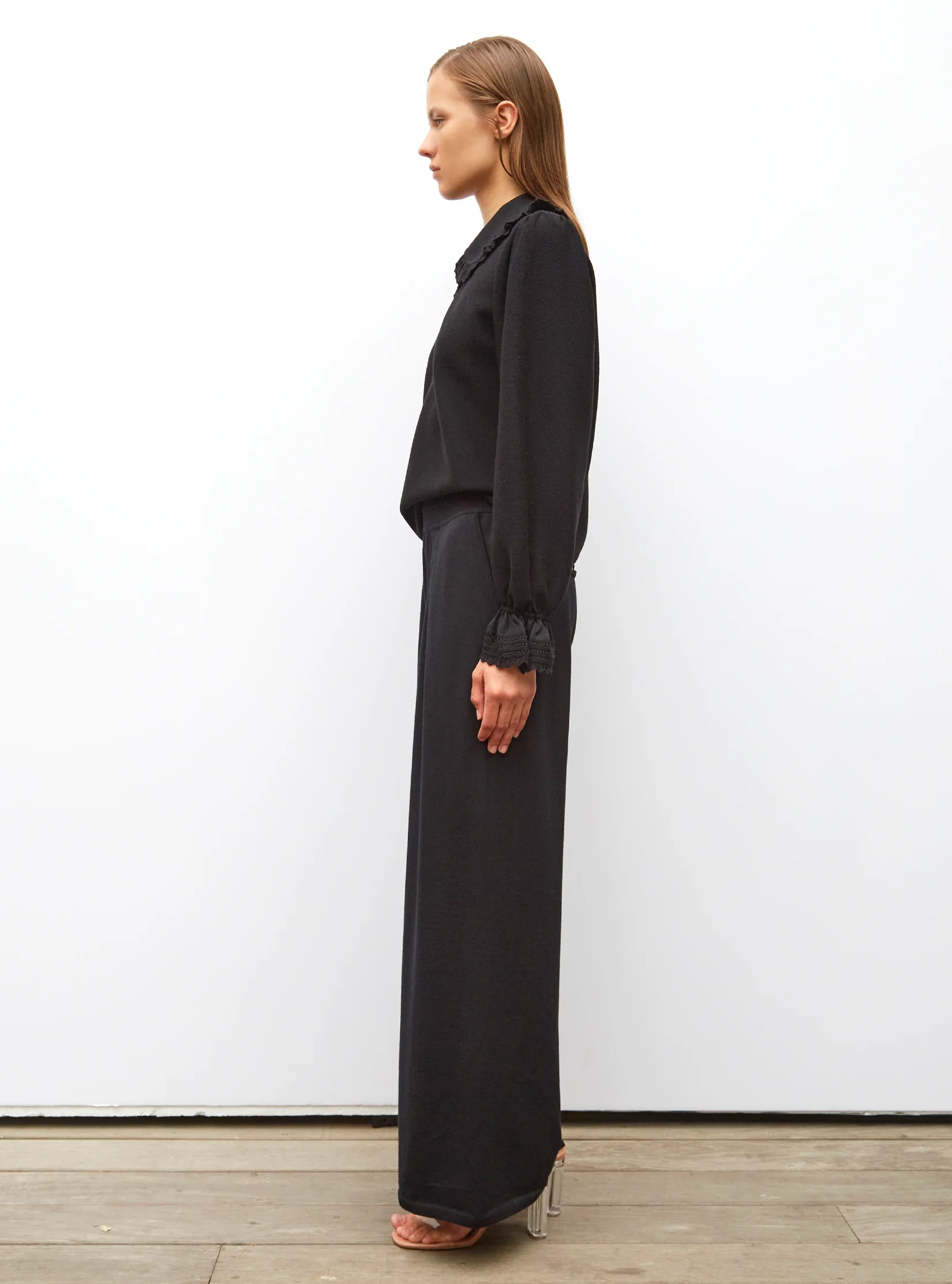 blouse en maille col dentelle - Image 4