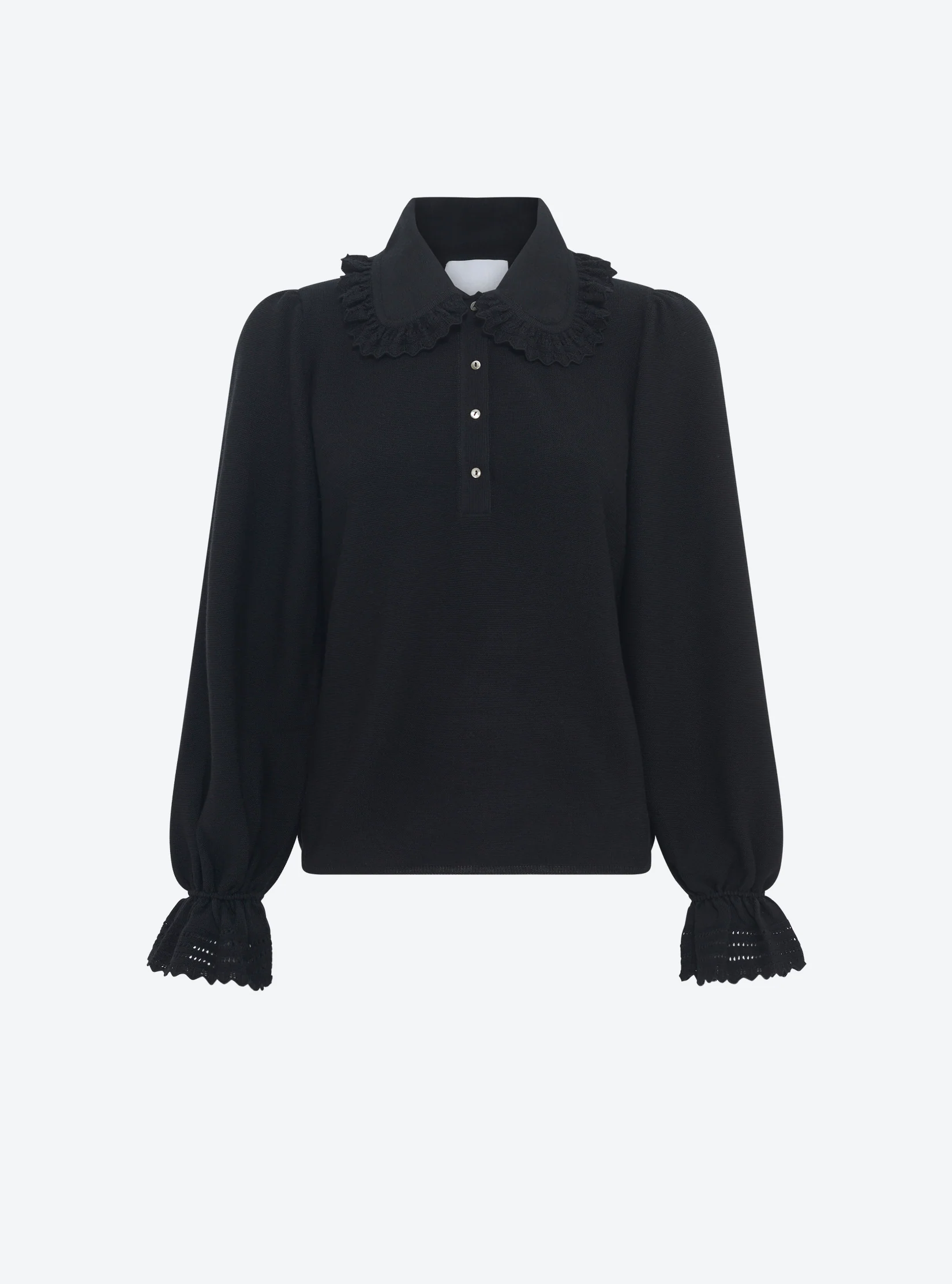 blouse en maille col dentelle - Image 7