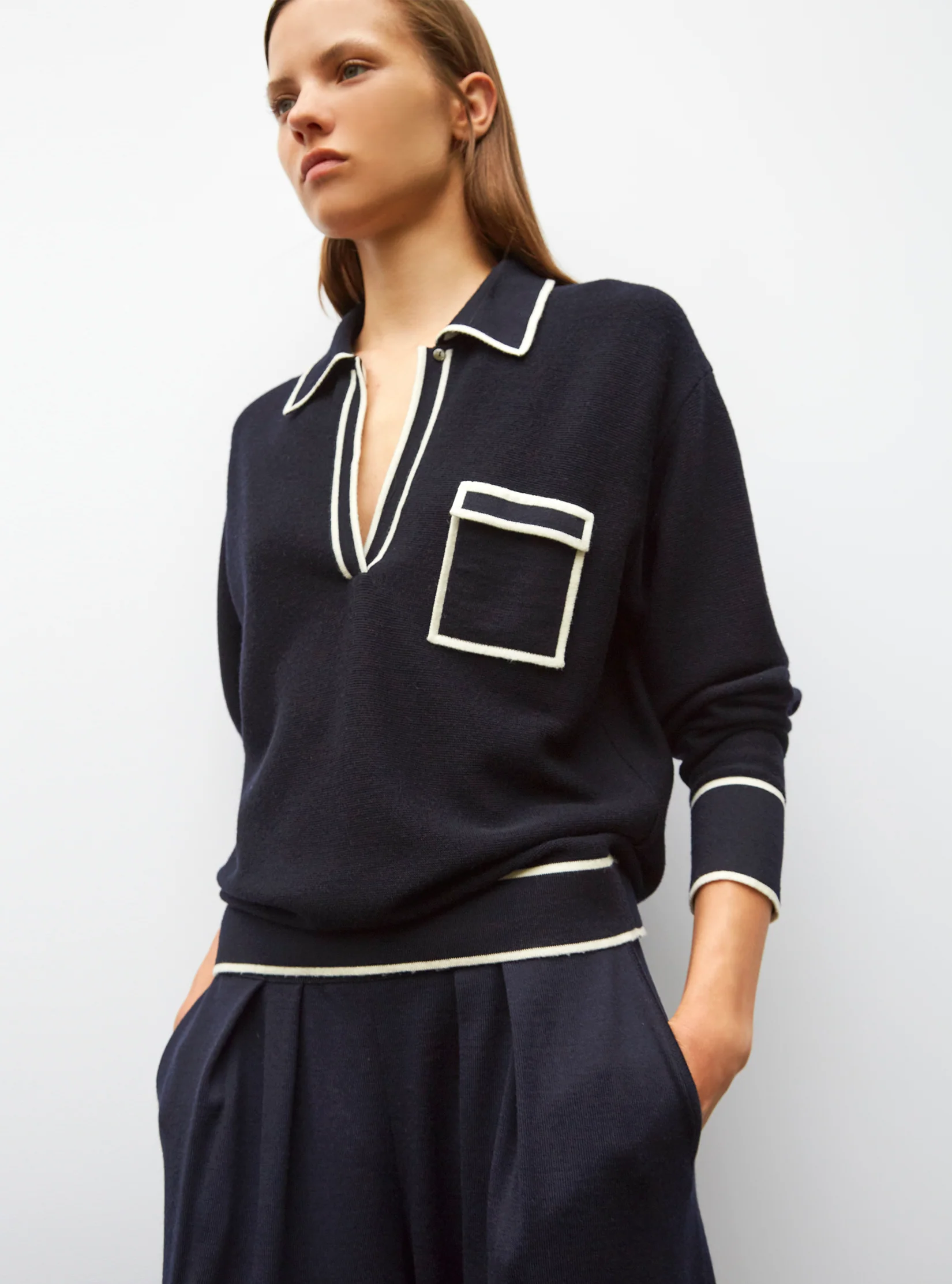 chemise maille col gansé - Image 6