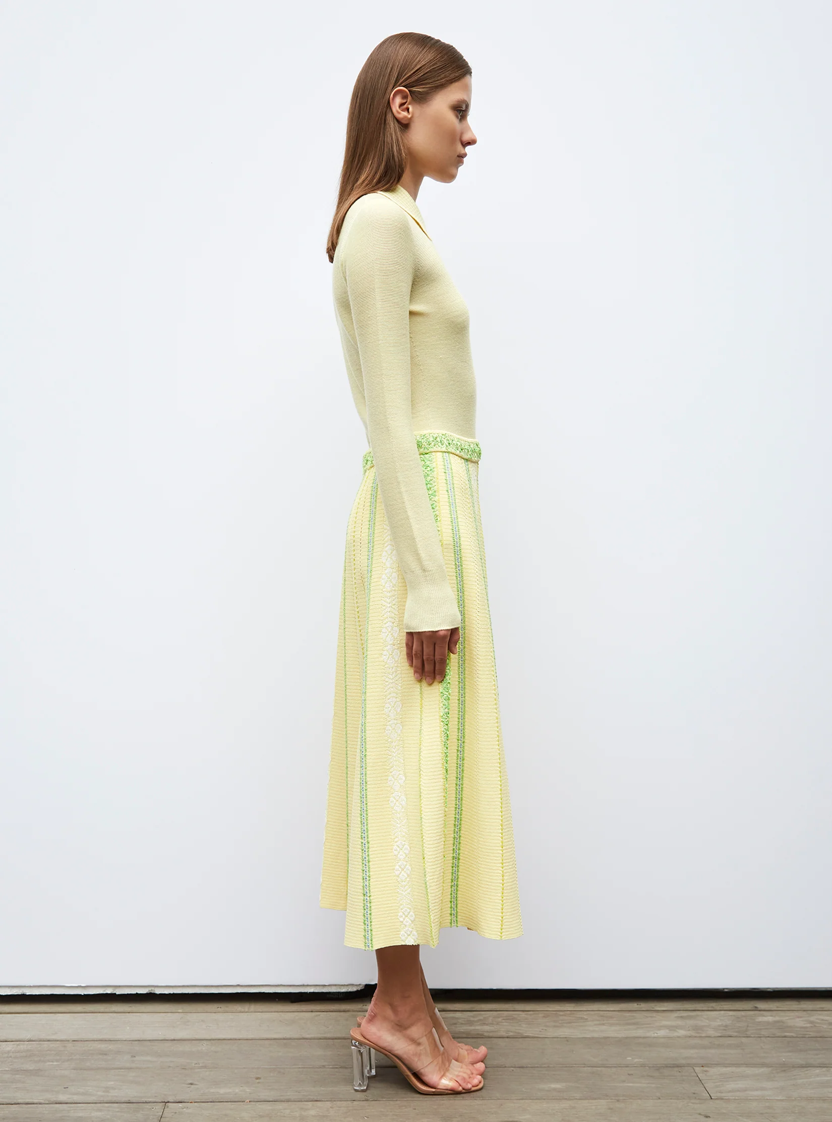 jupe longue maille rubans - Image 3