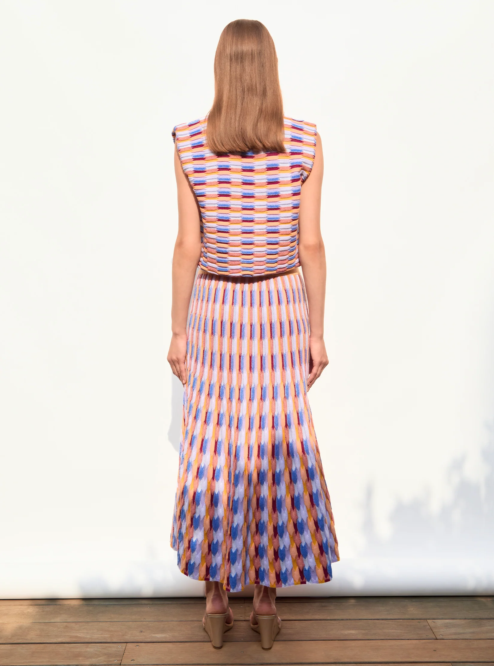 jupe longue maille zellige multicolore - Image 4