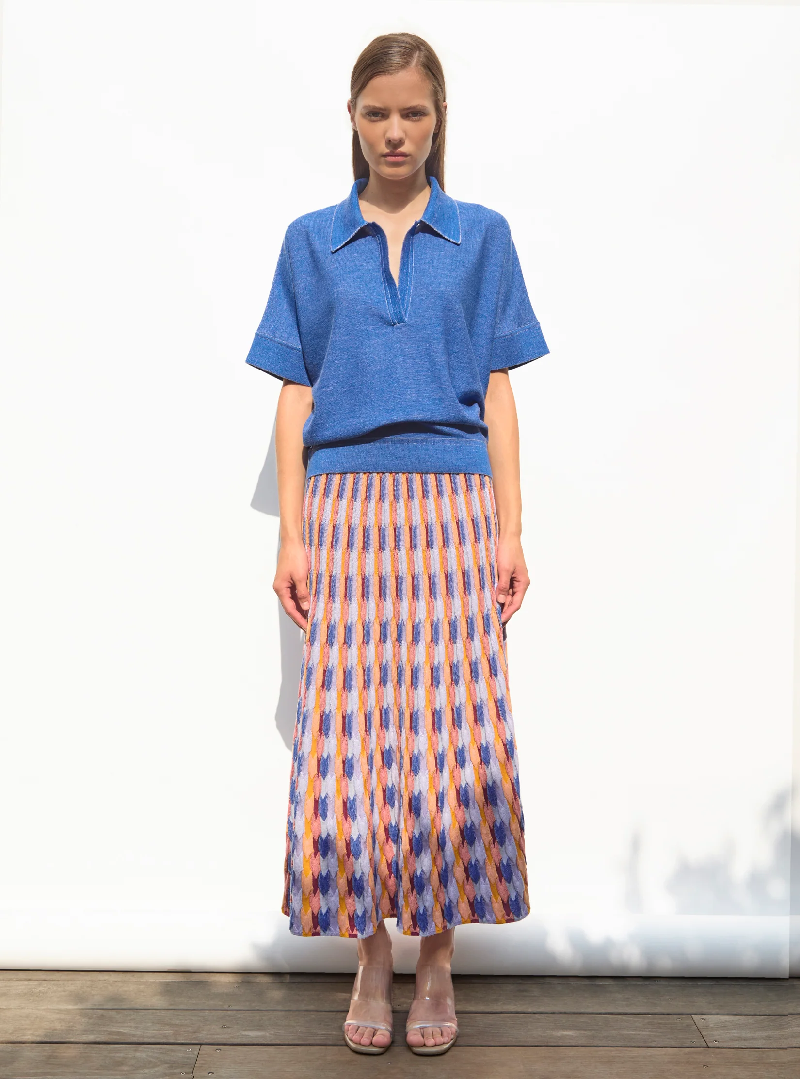 jupe longue maille zellige multicolore - Image 5