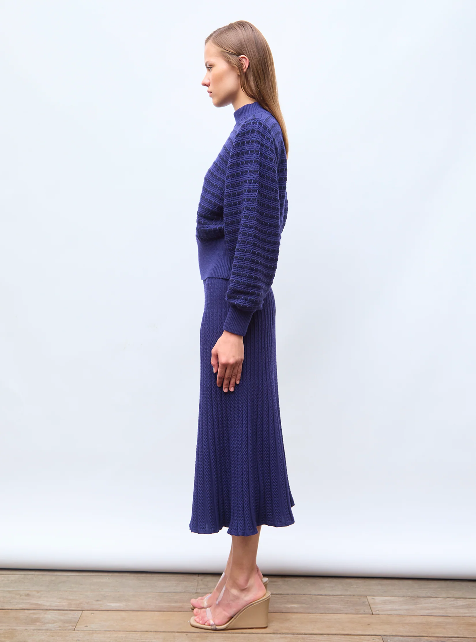 jupe fluide en maille plissée - Image 3