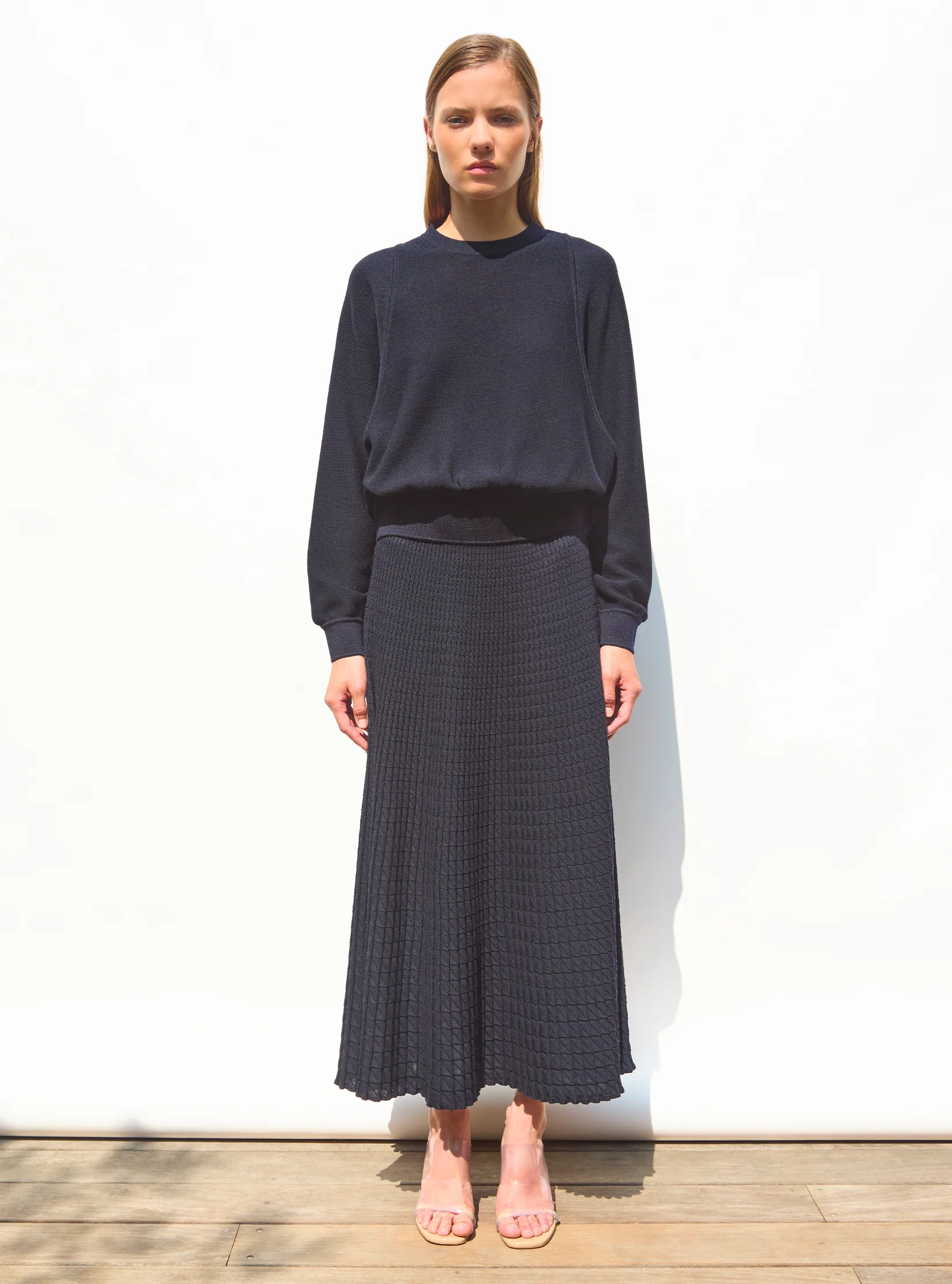 jupe fluide maille origami - Image 3