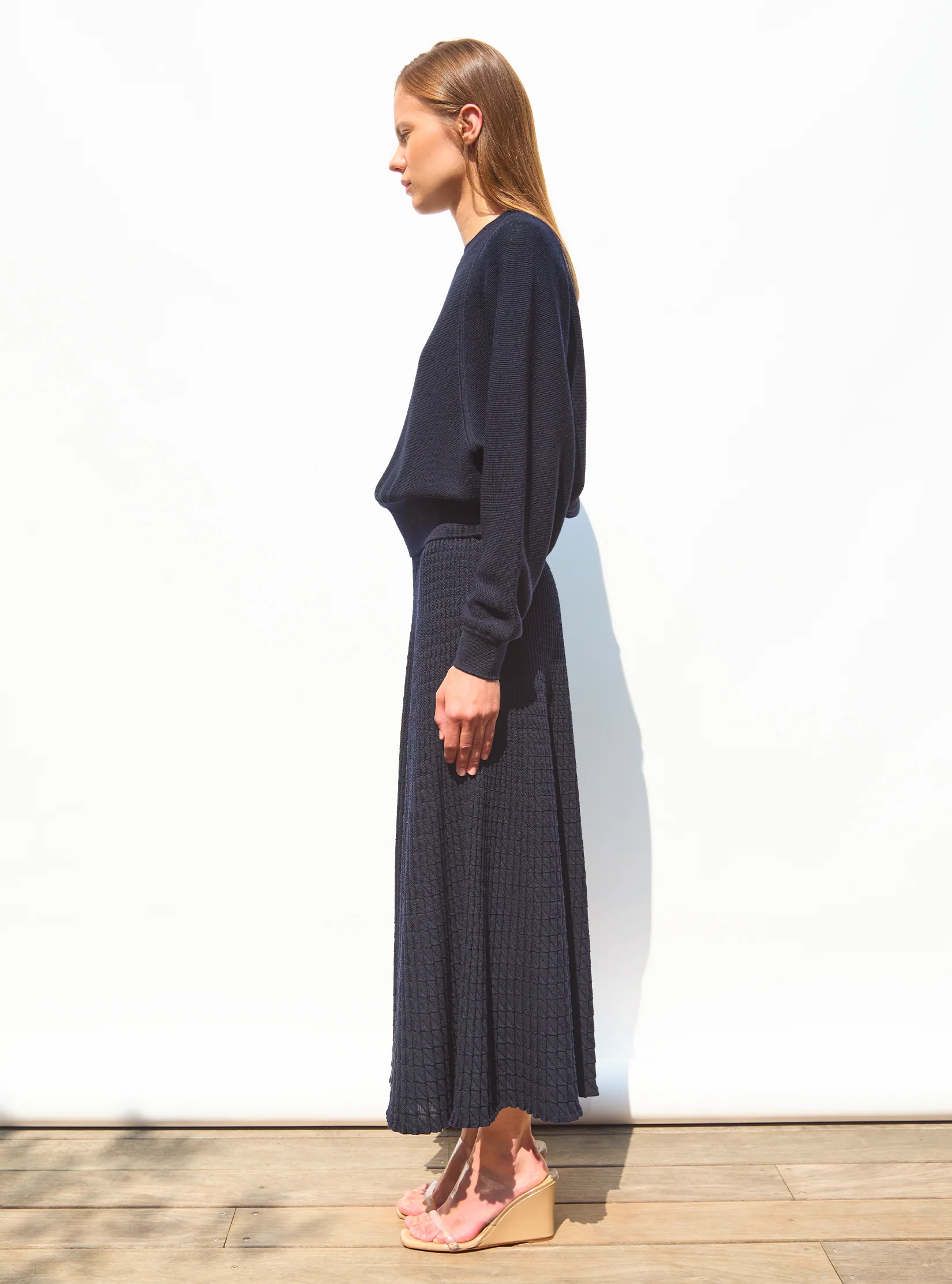 jupe fluide maille origami - Image 4