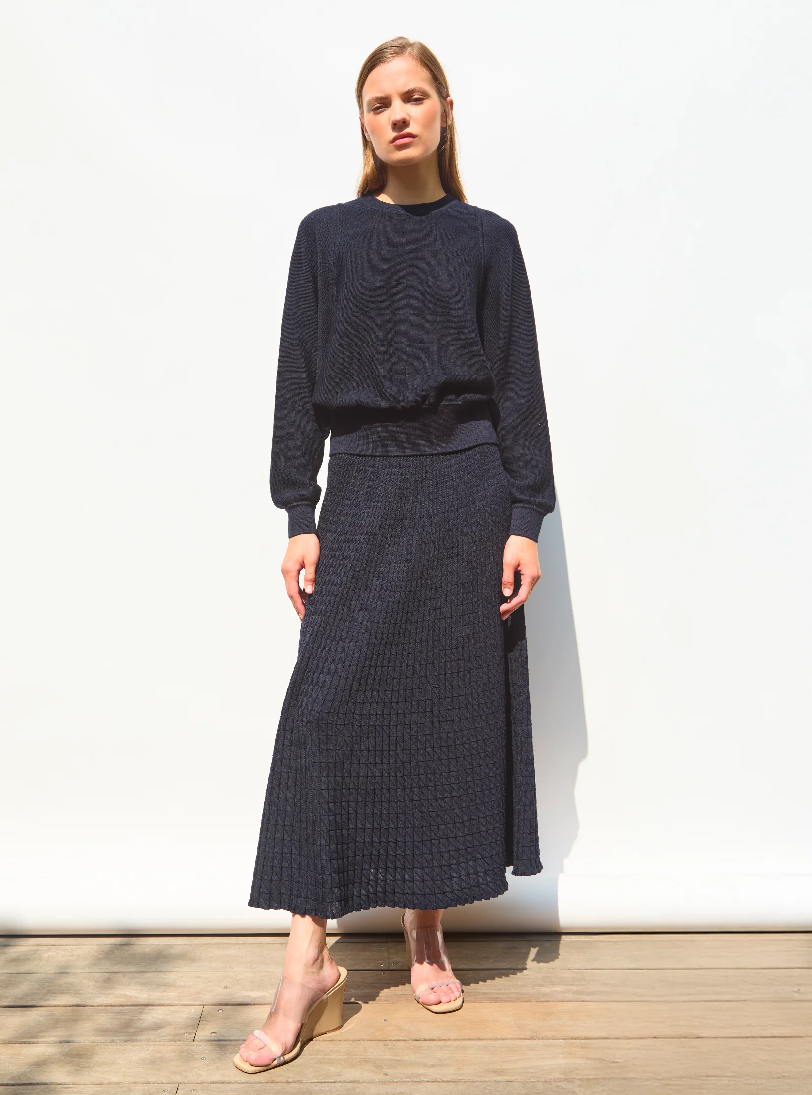 jupe fluide maille origami - Image 6