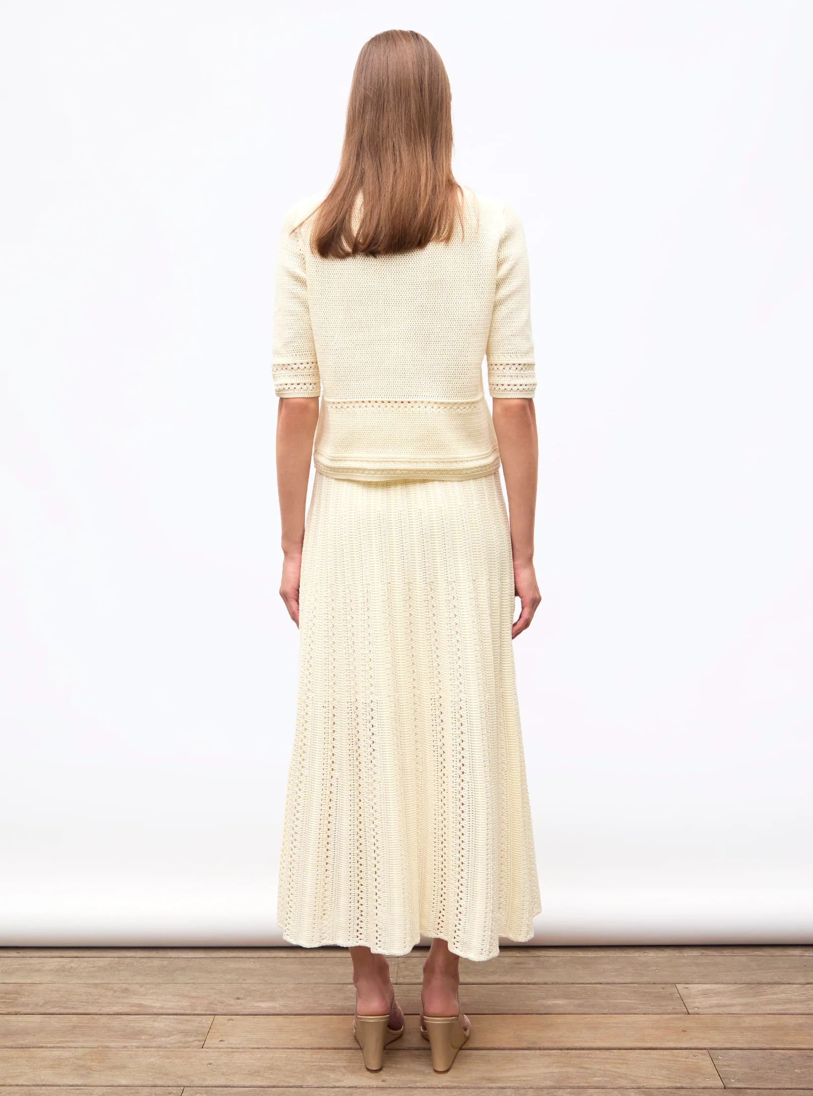 jupe longue maille guipure - Image 3