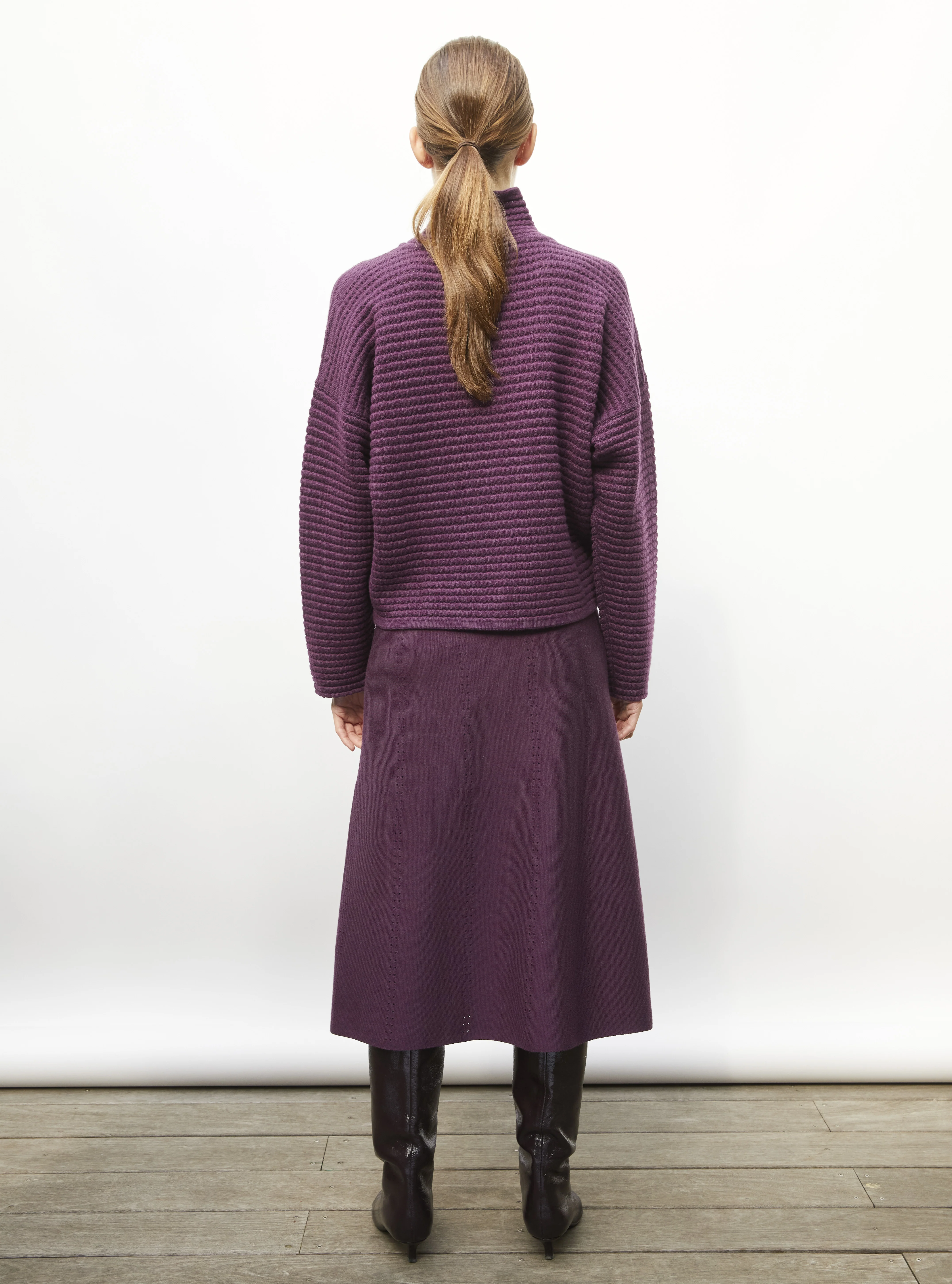 jupe mi-longue maille fendue - Image 3