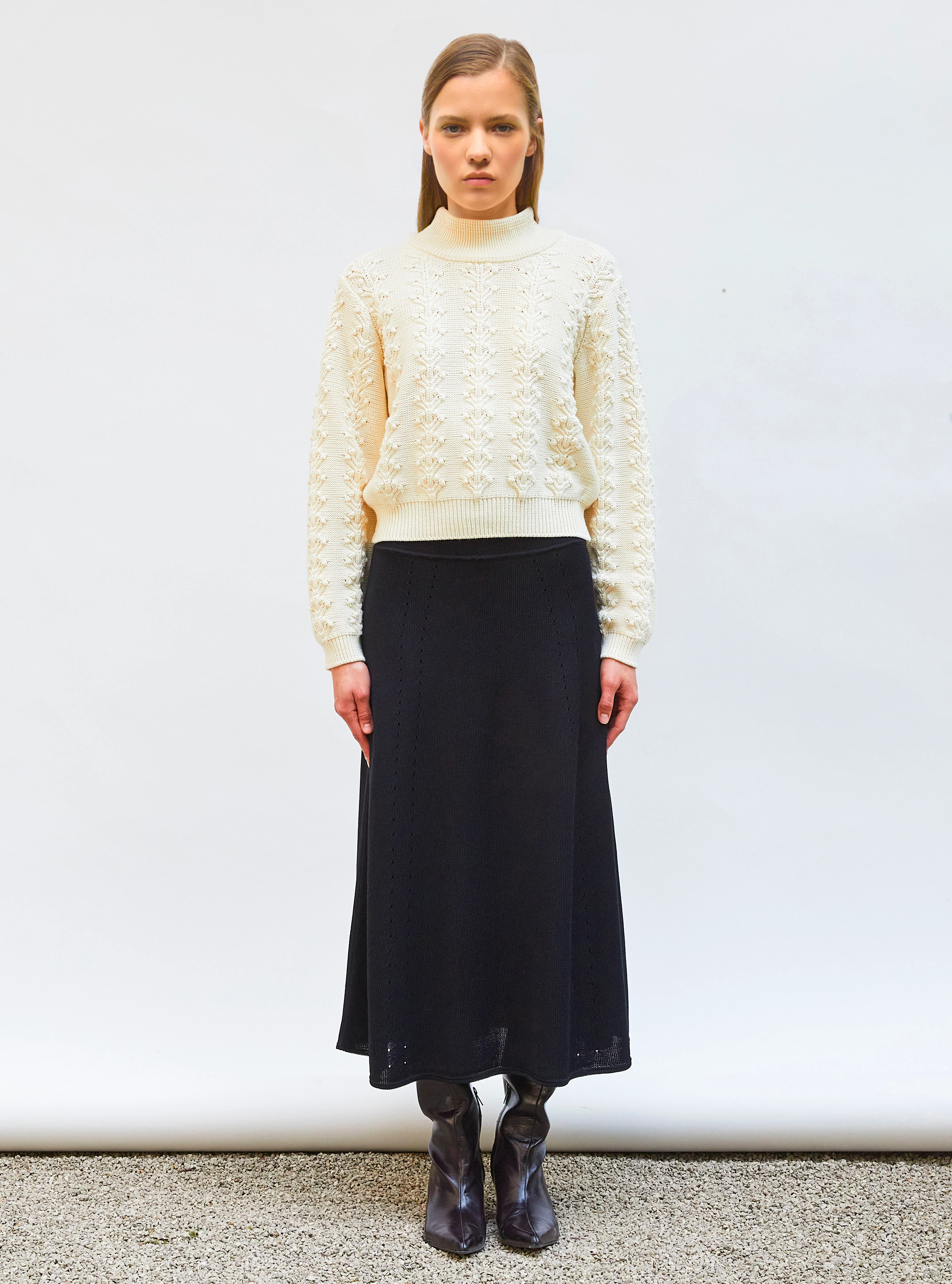 pull en maille motif floral - Image 3