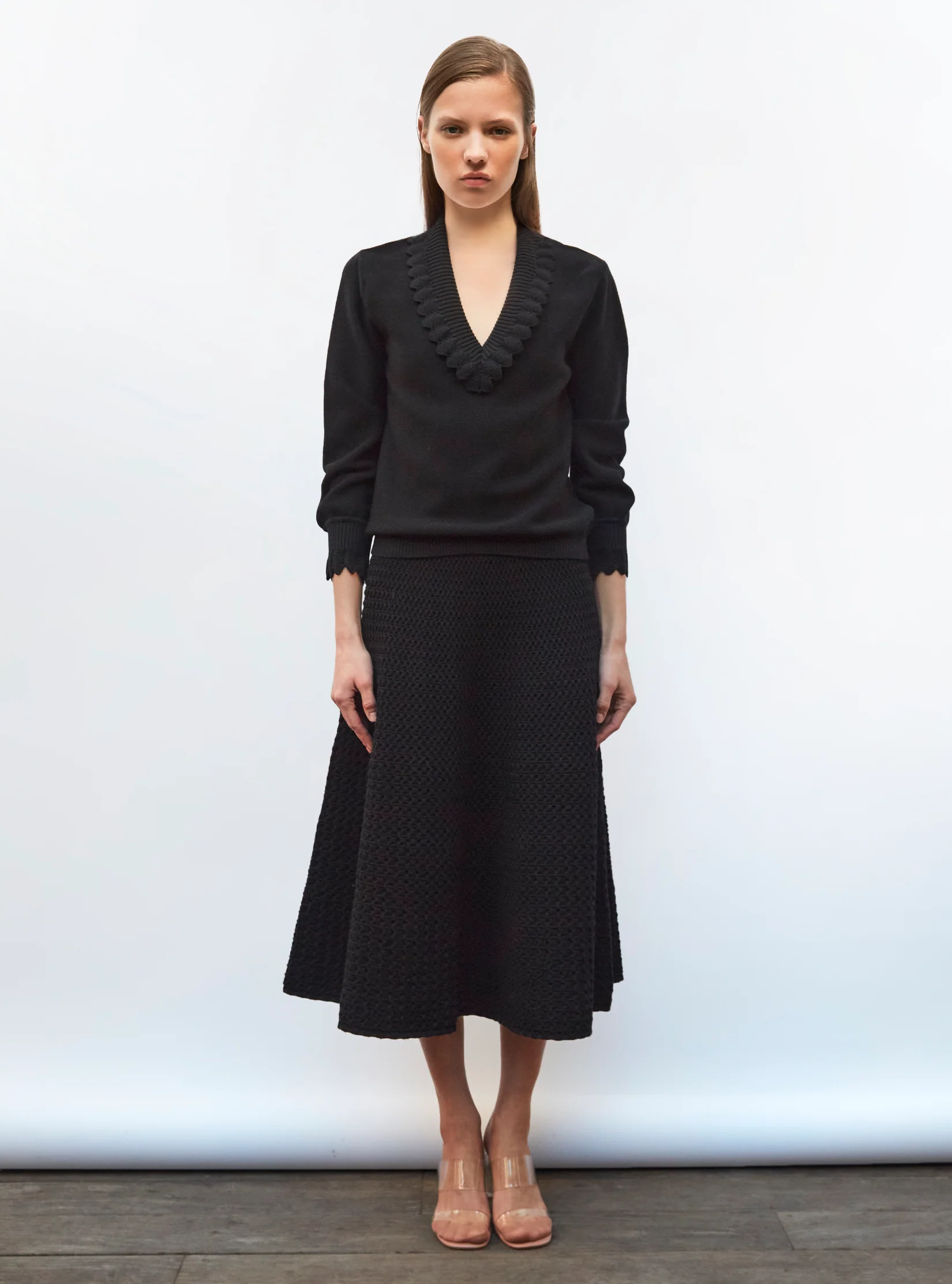 top fin à col v volanté - Image 3