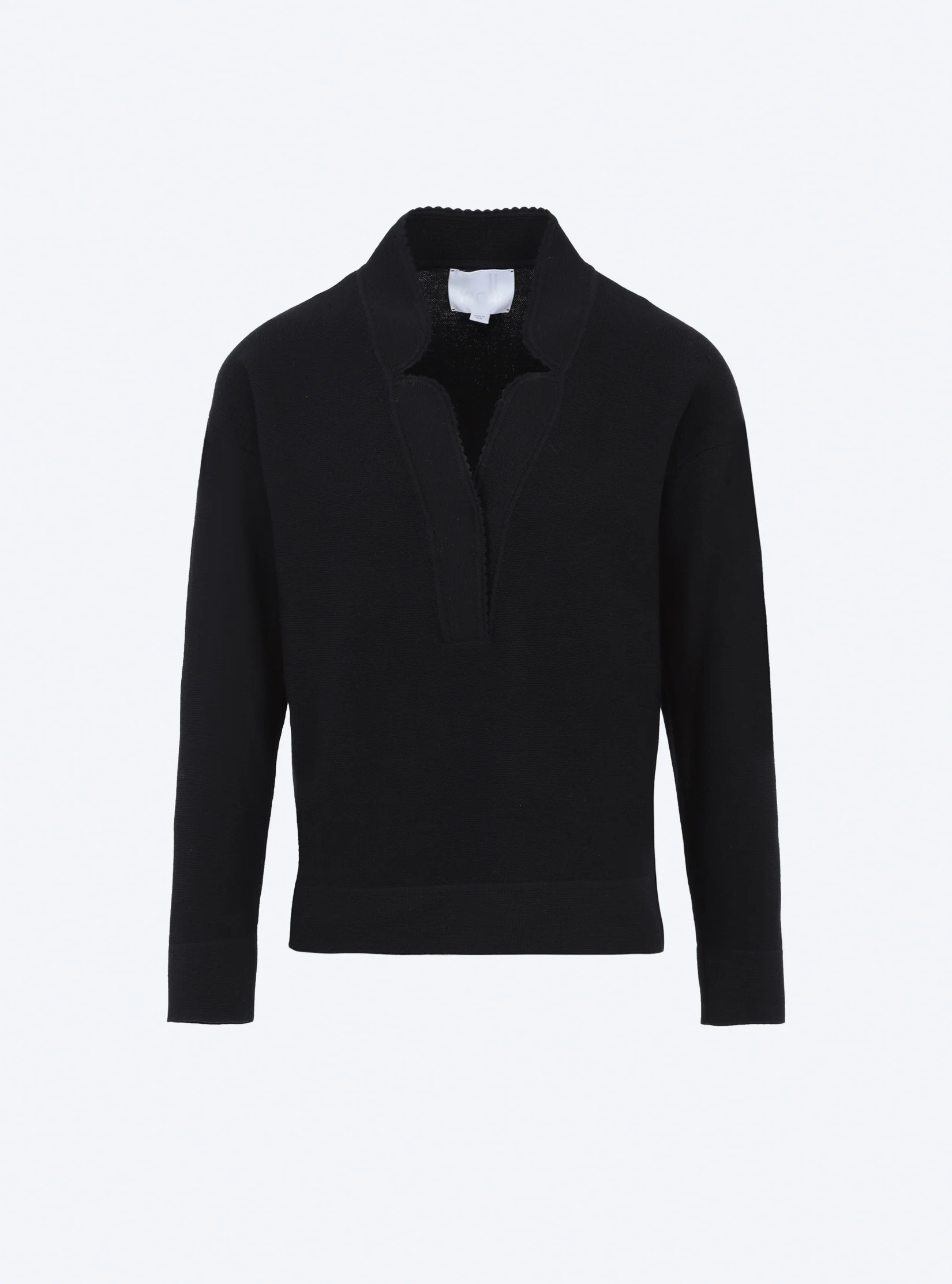 top en maille col v festonné - Image 6