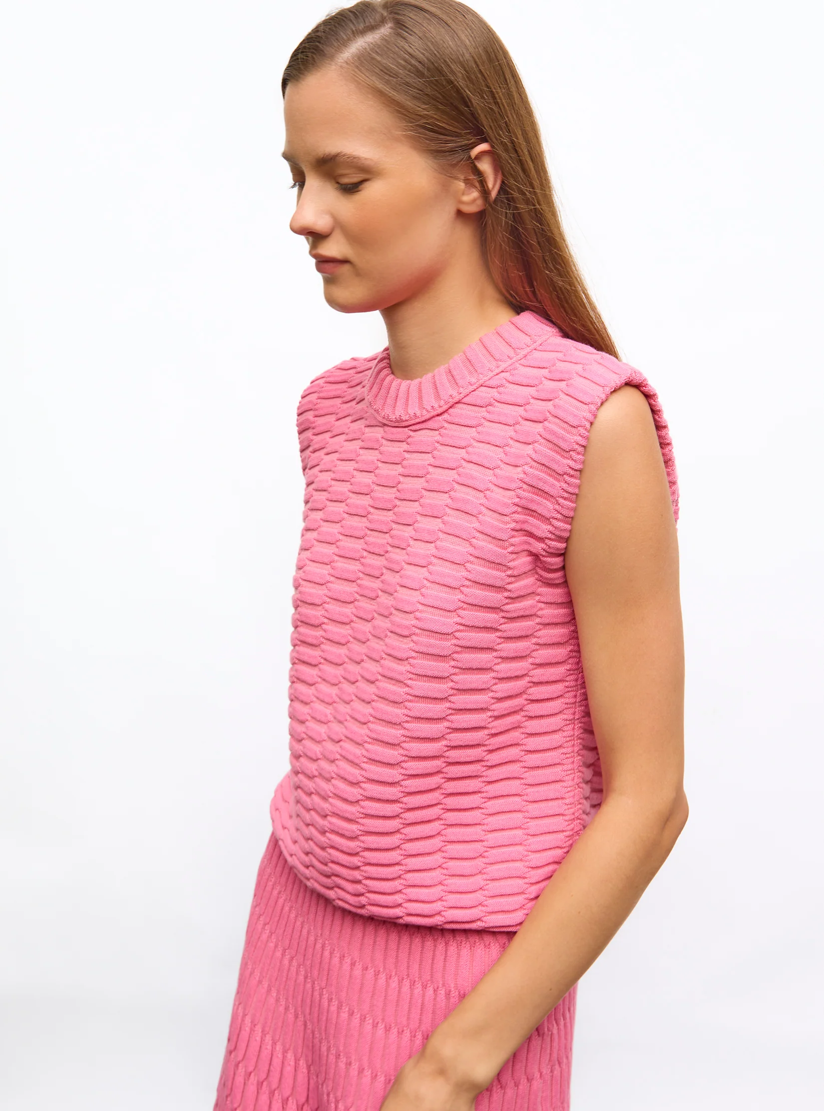 top en maille zellige uni - Image 3