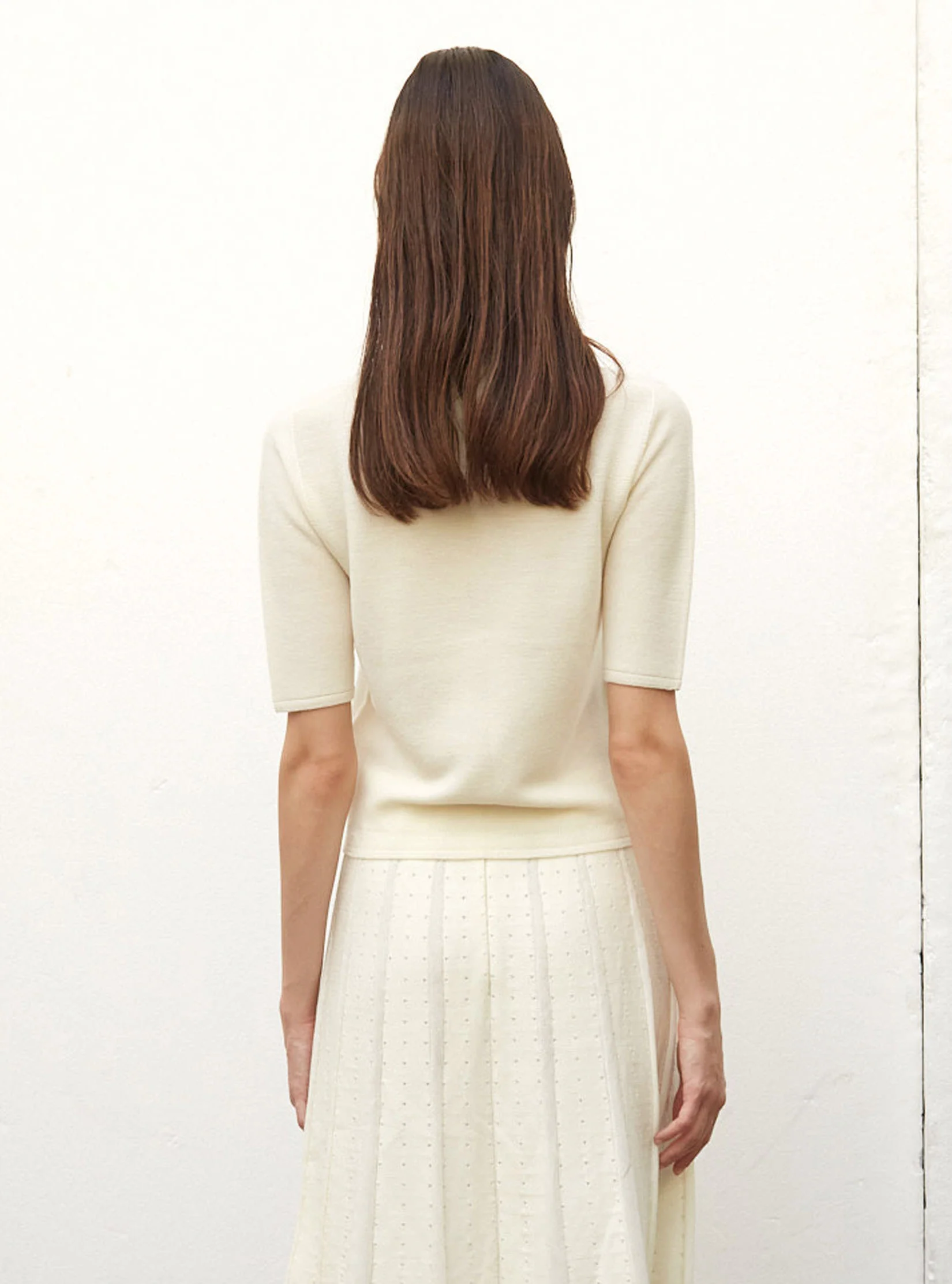 top fin maille manches coudes - Image 4