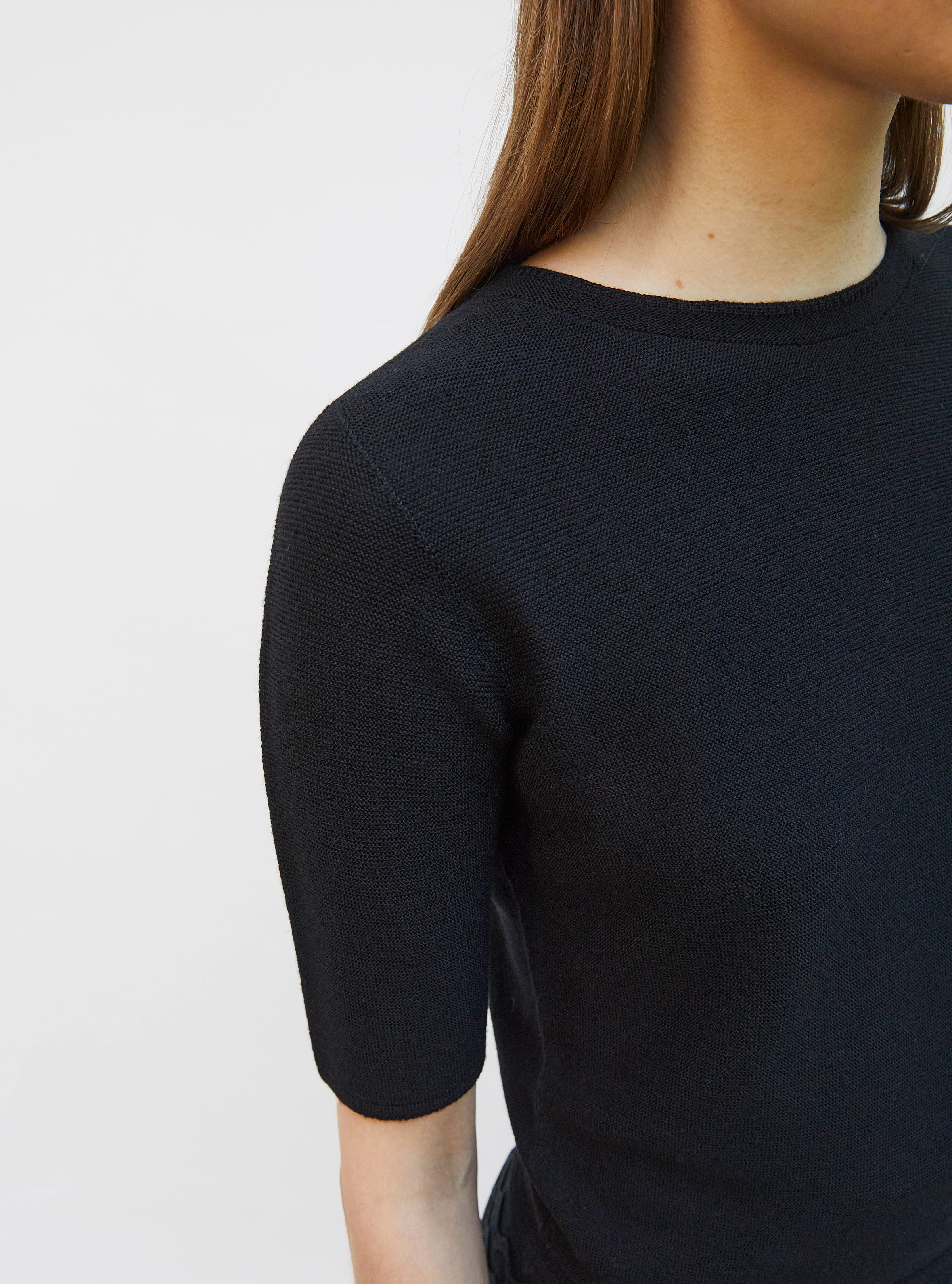 top fin maille manches coudes - Image 5