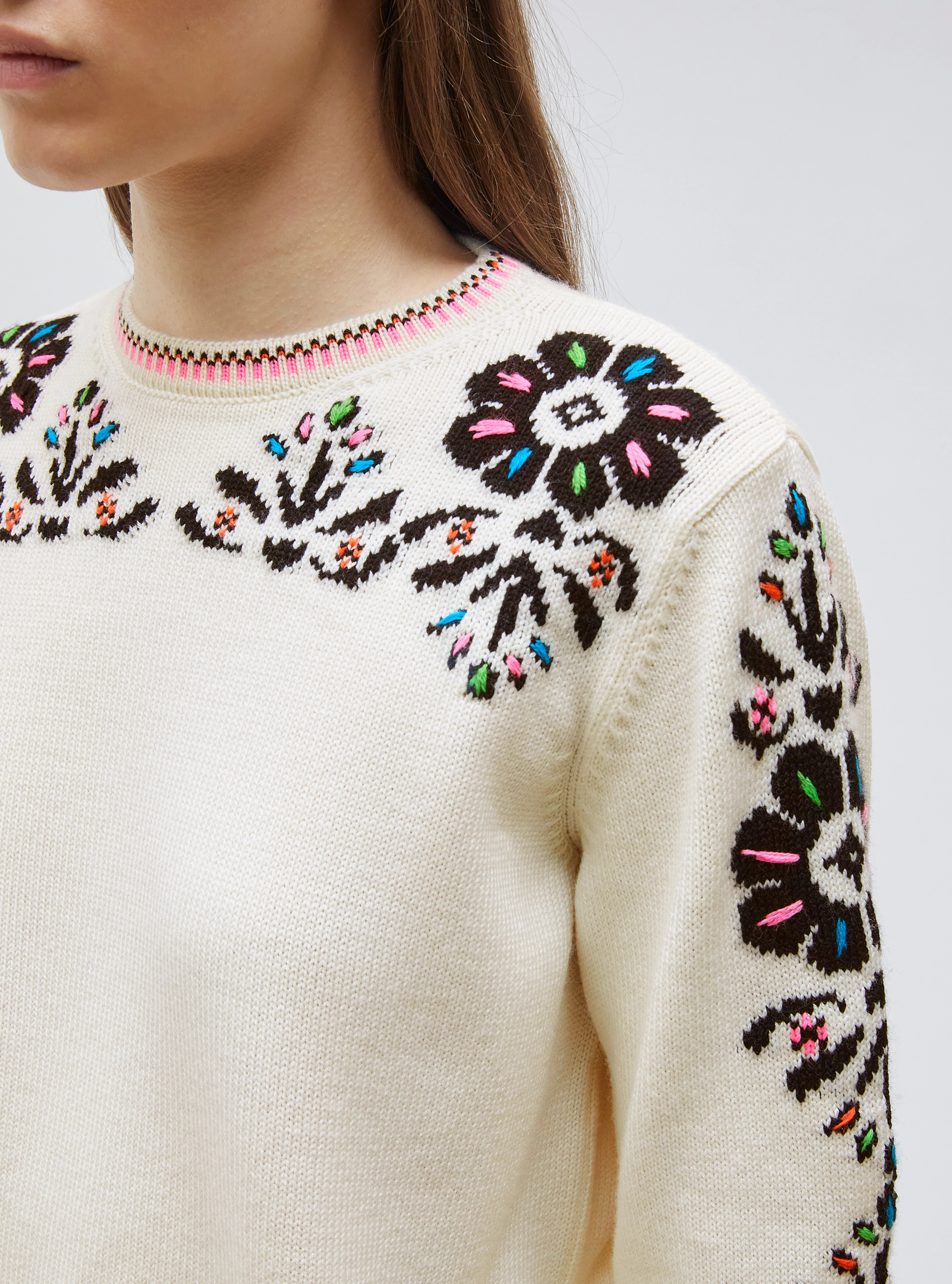 top maille florale brodé main - Image 6