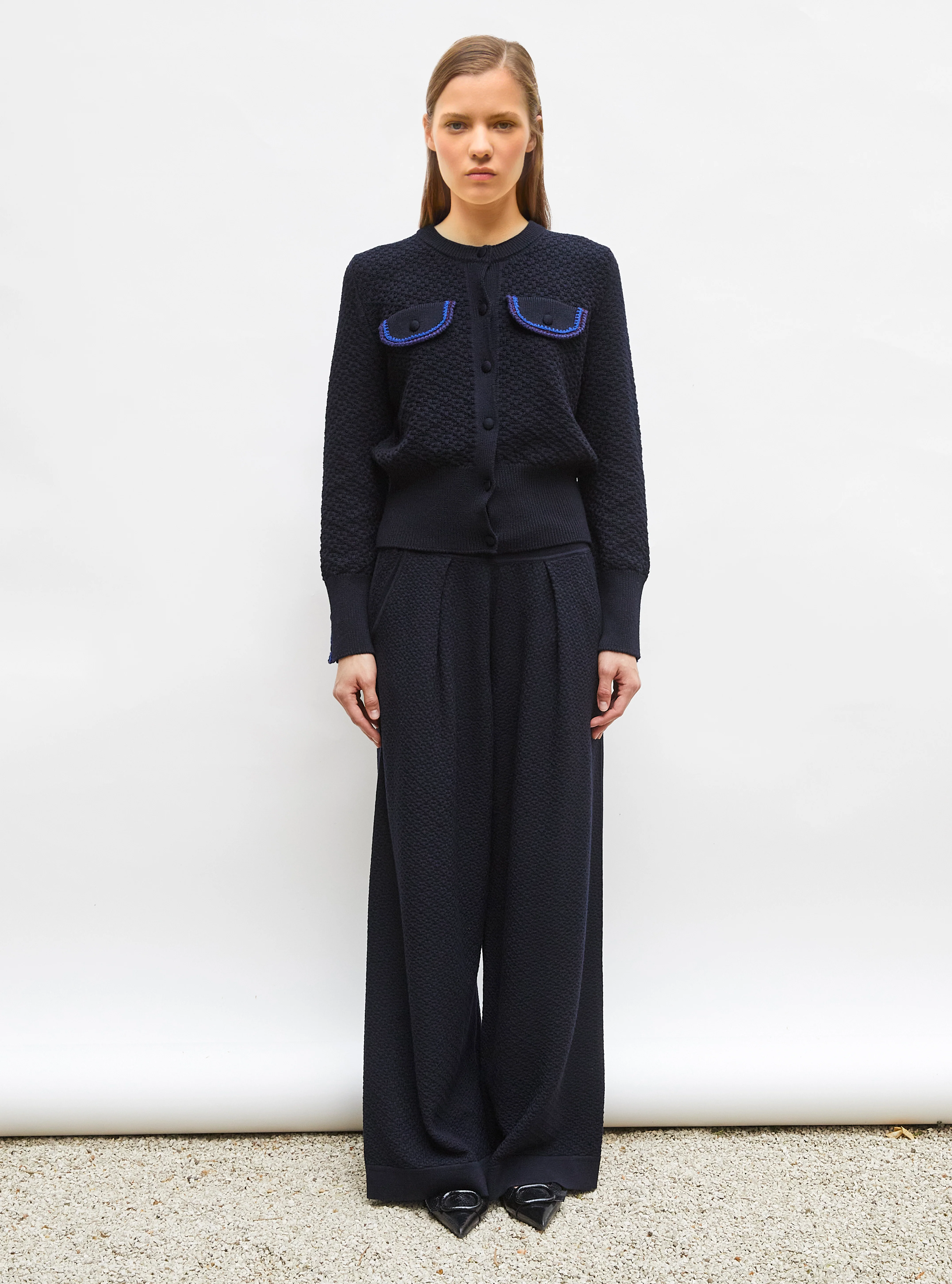 veste maille brodée main - Image 3