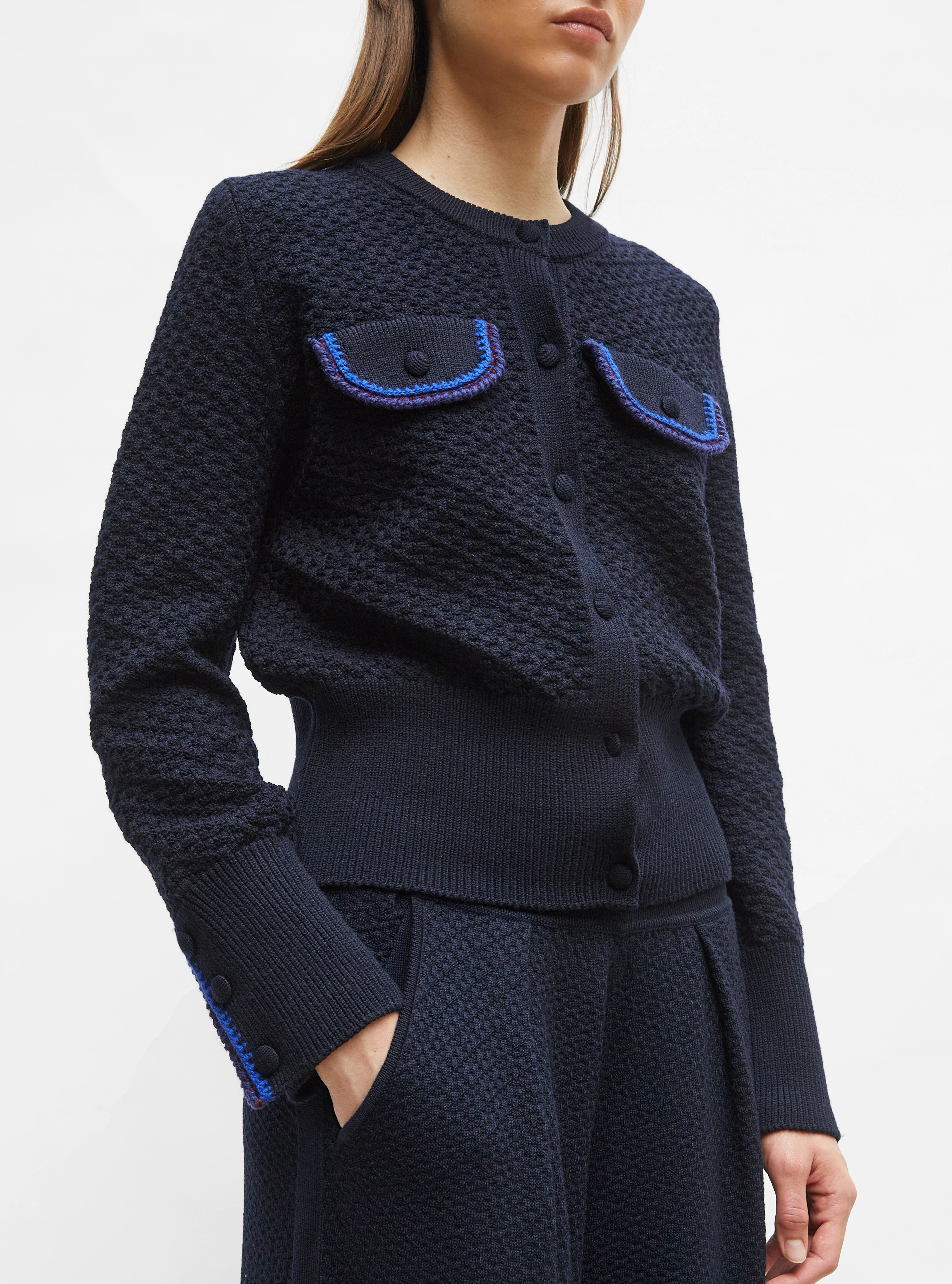 veste maille brodée main - Image 6