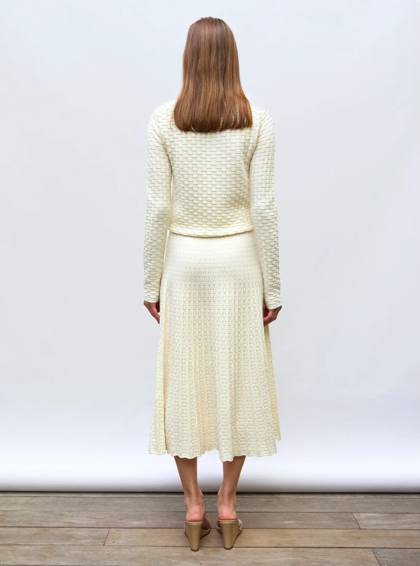 jupe longue maille cannage - Image 4